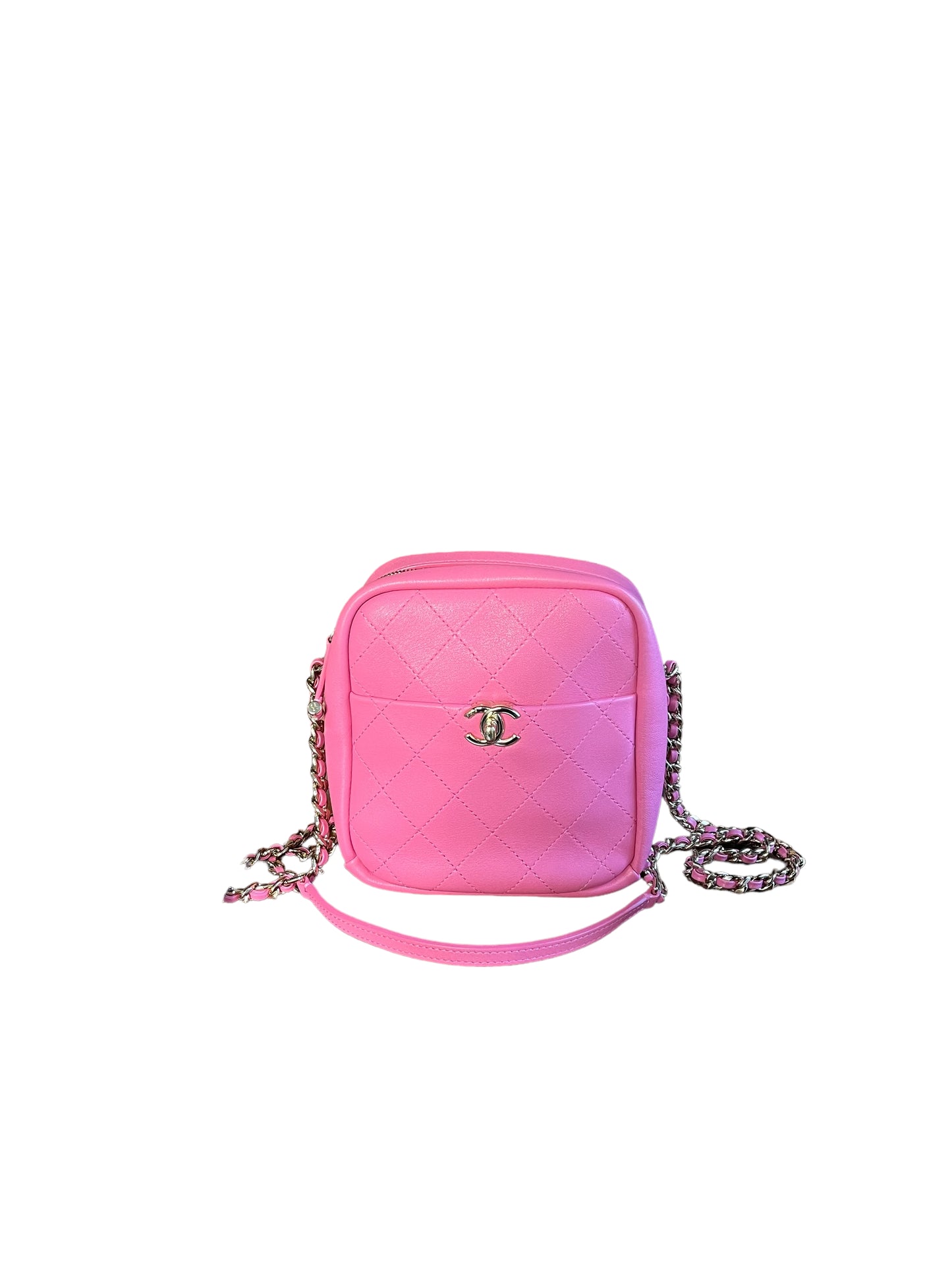 Chanel Pink Casual Trip Quilted Lambskin Camera Crossbody